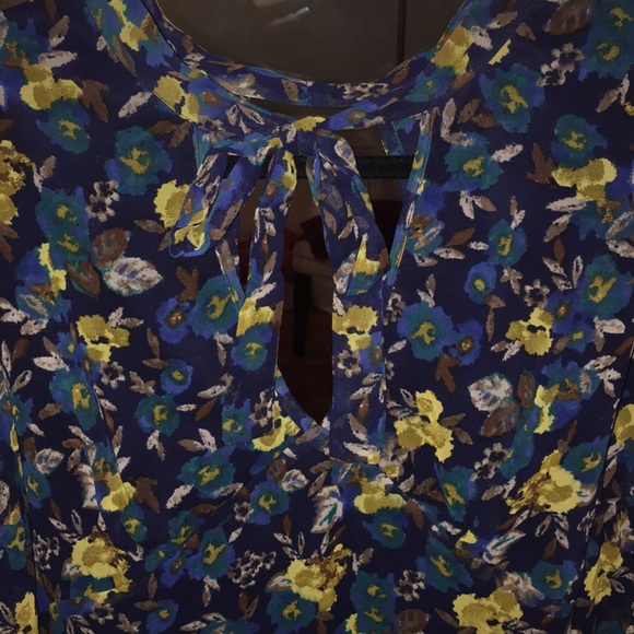 Navy blue, yellow flower dress - Picture 2 of 5